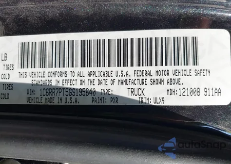 2016 Ram 1500 Longhorn Limited из США, поврежденный, VIN 1C6RR7PT5GS195640